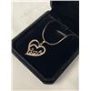 Image 2 : NEW 18K GOLD PLATED 30MM SIMULATED DIAMOND (CZ) LOVE HEART NECKLACE, 20" CHAIN
