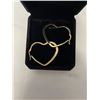 Image 3 : NEW 14K GOLD PLATED 43MM SIMULATED DIAMOND (CZ) HEART HOOP EARRINGS