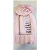 Image 3 : 2 NEW PINK KNITTED 3PC WINTER TOQUE, NECK WARMER  AND MOUTH COVER