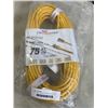 Image 1 : NEW 75FT INDOOR OUTDOOR HEAVY DUTY LIGHTED 3 WIRE EXTENSION CORD, YELLOW 16AWG