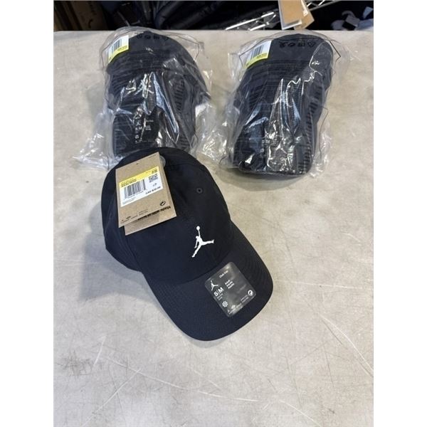 3 NEW JORDAN JUMPMAN CLUB CAP ADULT SMALL / MEDIUM RETAIL $30 EACH, $90 VALUE