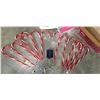Image 2 : 2 NEW CANDY CANE OUTDOOR SOLAR LIGHT SETS WITH REMOTE AND CUSTOMIZABLE LIGHTS APPROX 20FT, INCLUDES 