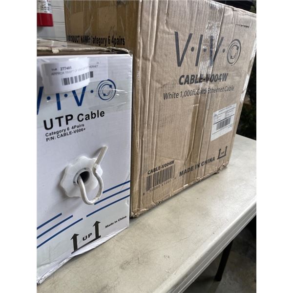 APPROX 1500FT OF VIVO CAT 6 ETHERNET CABLE, WHITE AND GREY