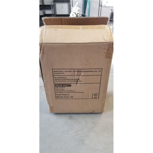 NEW CASE OF DARK PURPLE GIFT RIBBON, 120 ROLLS OF 66FT