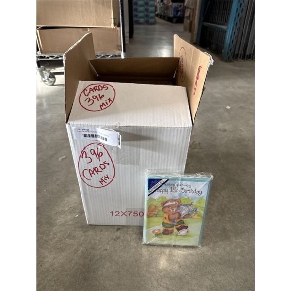 CASE OF NEW VINTAGE CARDS - 396PCS, MIXED CARDS