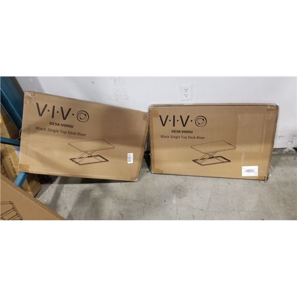 2 VIVO SINGLE TOP DESK RISERS