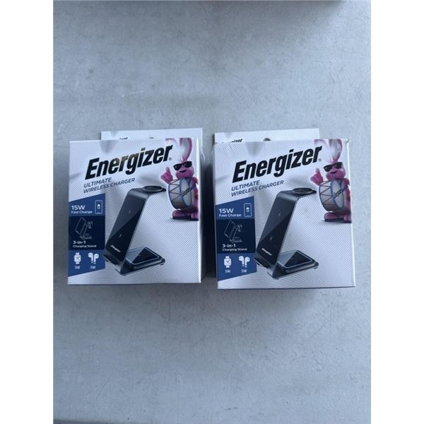 2 ENERGIZER ULTIMATE FAST CHARGE WIRELESS 3 IN 1 CHARGING STANDS