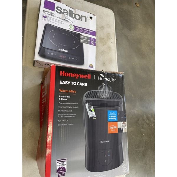 HONEYWELL HUMIDIFIER AND SALTON HOT PLATE