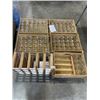 Image 1 : 5 MILK BOTTLE STORAGE CRATES W/ 104 BOTTLES AND WINE RACK