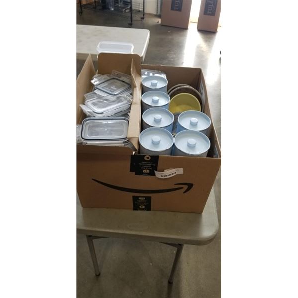 ASSORTED AS NEW STORAGE AND PLASTIC FOOD CONTAINERS