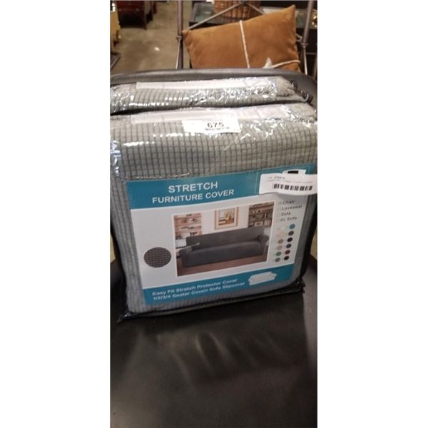 2 NEW GREY FABRIC CHAIR COVERS