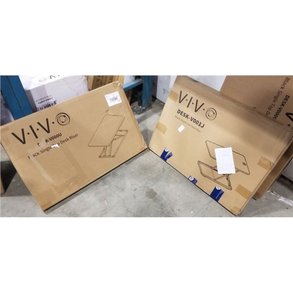 2 VIVO SINGLE TOP DESK RISERS