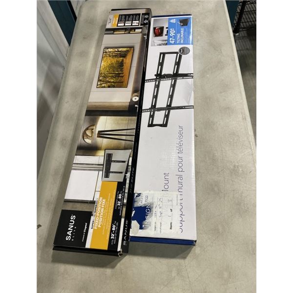 SANUS 32-80 SUPER SLIM FIXED TV WALL MOUNT AND INSIGNIA 47-90 INCH TILTING TV WALL MOUNT