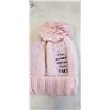 Image 3 : 2 NEW PINK KNITTED 3PC WINTER TOQUE, NECK WARMER  AND MOUTH COVER