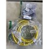 Image 1 : NEW 10FT INDOOR OUTDOOR HEAVY DUTY LIGHTED 3 WIRE EXTENSION CORD, YELLOW 10AWG, AND NEW 6FT INDOOR O