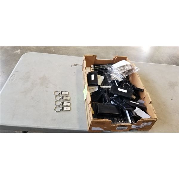 TRAY OF ASSORTED NEW CAR BRAND KEYCHAINS