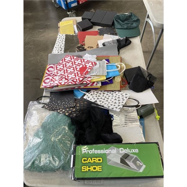 TOTE OF PROFESSIONAL DELUXE CARD SHOE, NETTING AND MORE