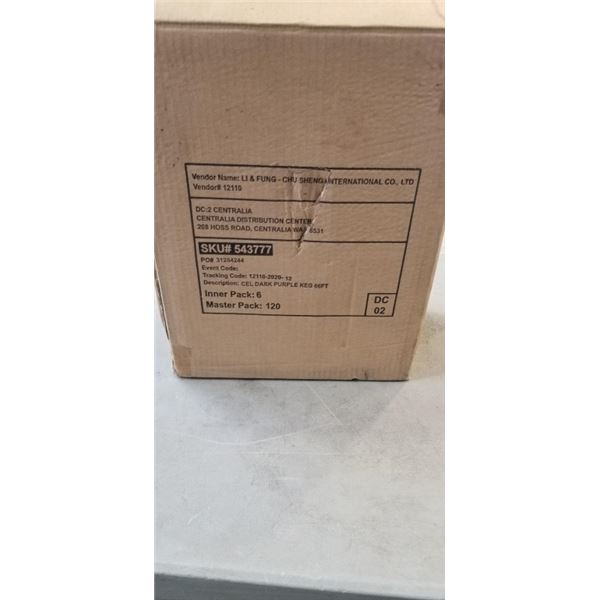 NEW CASE OF DARK PURPLE GIFT RIBBON, 120 ROLLS OF 66FT