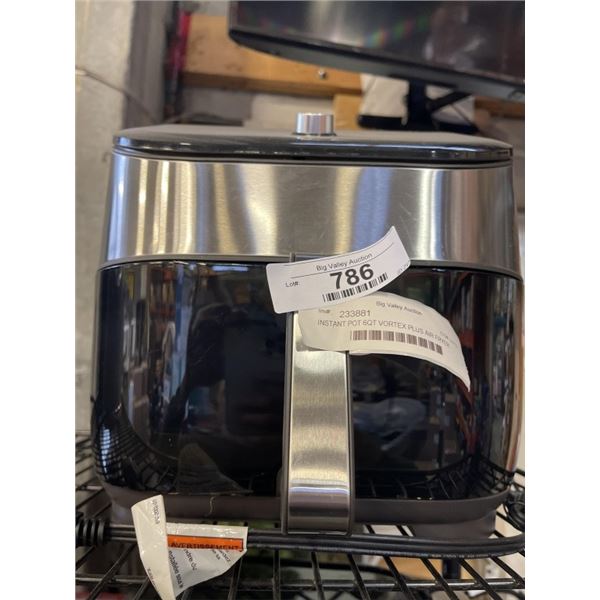 AS NEW INSTANT POT 6QT VORTEX PLUS AIR FRYER - TESTED WORKING, RETAIL $189