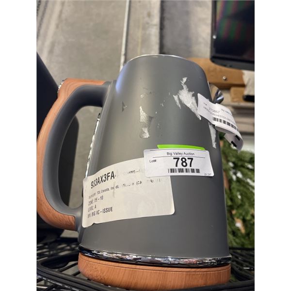 AS NEW OPEN BOX HADEN DORCHESTER GREY ELECTRIC KETTLE 1.7L  - TESTED WORKING, RETAIL $199