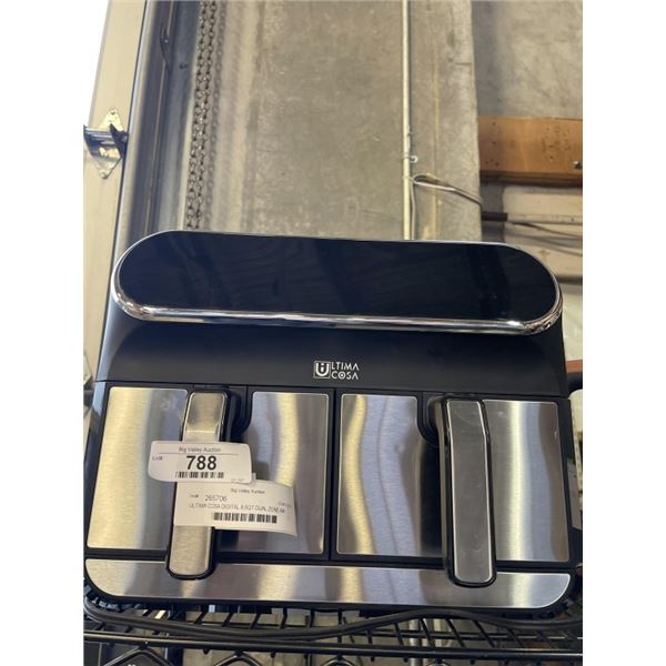AS NEW UNUSED ULTIMA COSA DIGITAL 8.5QT DUAL ZONE AIR FRYER - TESTED WORKING, RETAIL $299