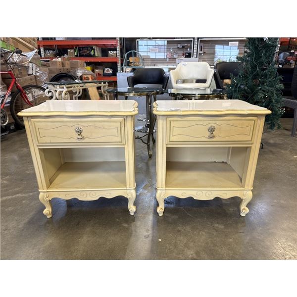 PAIR OF FRENCH PROVINCIAL 1 DRAWER NIGHTSTANDS