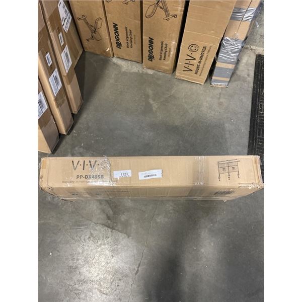 VIVO BLACK CLAMP ON PEGBOARD W/ MONITOR MOUNTS & SHELF PP-DK48SB