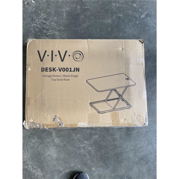 VIVO VINTAGE BROWN / BLACK SINGLE TOP DESK RISER