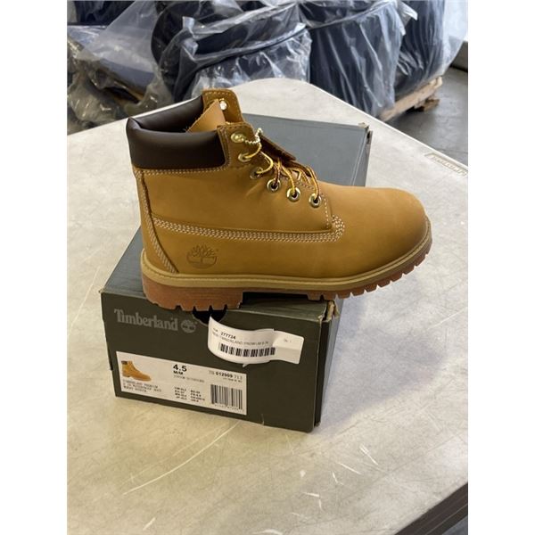 NEW TIMBERLAND PREMIUM 6 IN WATERPROOF BOOT WHEAT NUBUCK, SIZE 4.5 JUNIOR