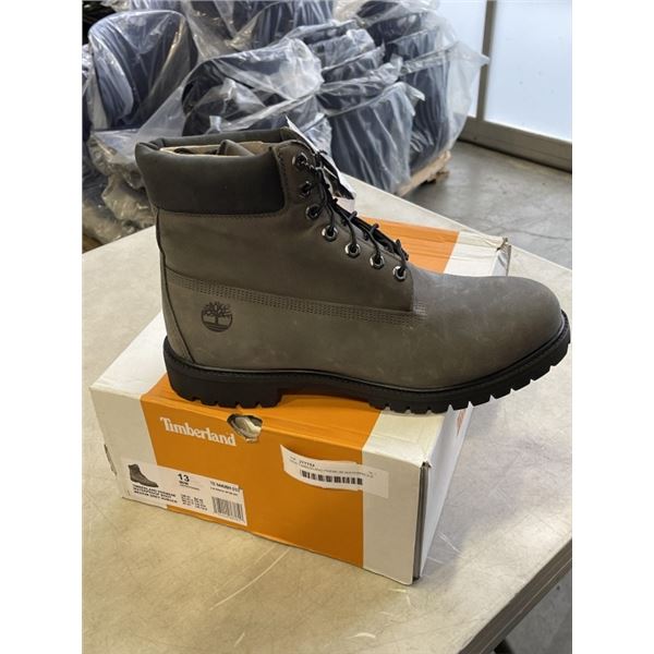 NEW TIMBERLAND PREMIUM WATERPROOF BOOT MEDIUM GREY NUBUCK, SIZE US MENS 13