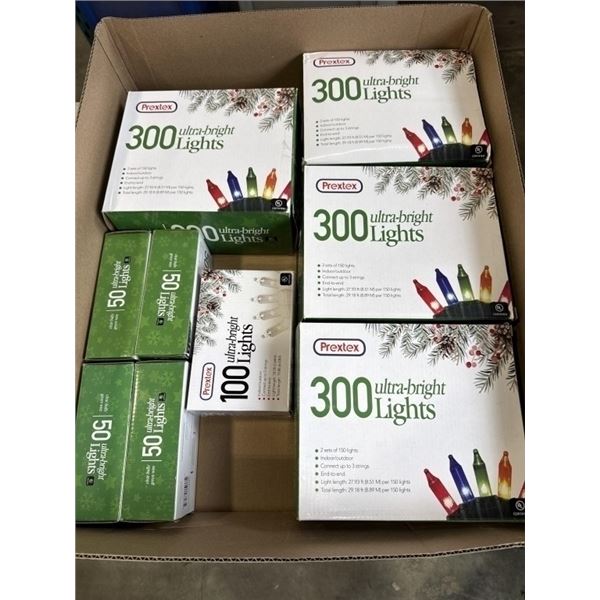 4 NEW 300 LIGHT 30FT ULTRA BRIGHT INDOOR OUTDOOR MULTI COLOR CHRISTMASS LIGHT SETS, 4 NEW 50 LIGHT 1