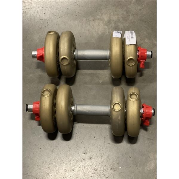 PAIR OF YORK DUMBELLS, 10 LB EACH