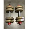 Image 2 : PAIR OF YORK DUMBELLS, 10 LB EACH