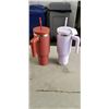 Image 1 : TWO AS NEW HYDRA PEAK 40OZ STAINLESS TUMBLER MUGS WITH STRAWS RETAIL $160