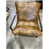 Image 1 : MODERN LEATHER SLING AND METAL ACCENT CHAIR