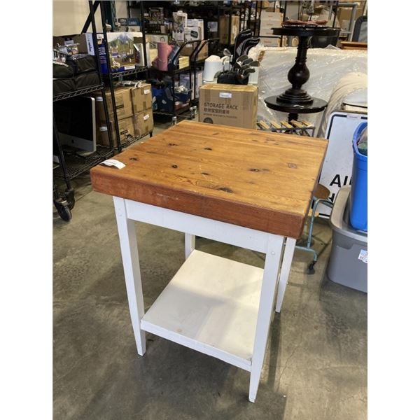BUTCHER BLOCK TOP KITCHEN ISLAND, 24 X 24 INCH
