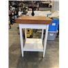 Image 3 : BUTCHER BLOCK TOP KITCHEN ISLAND, 24 X 24 INCH