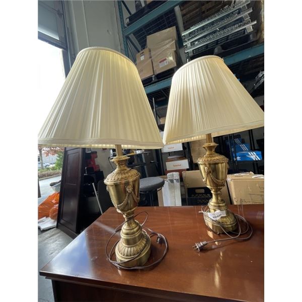 PAIR OF MCM BRASS LAMPS