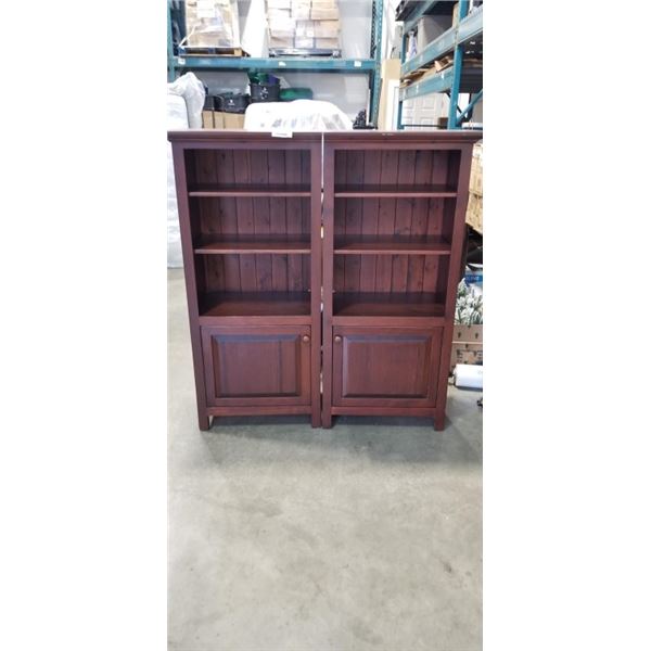 2 SOLID WOOD DISPLAY CABINETS
