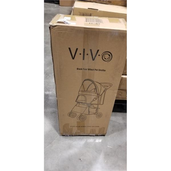 VIVO BLACK FOUR WHEEL PET STROLLER