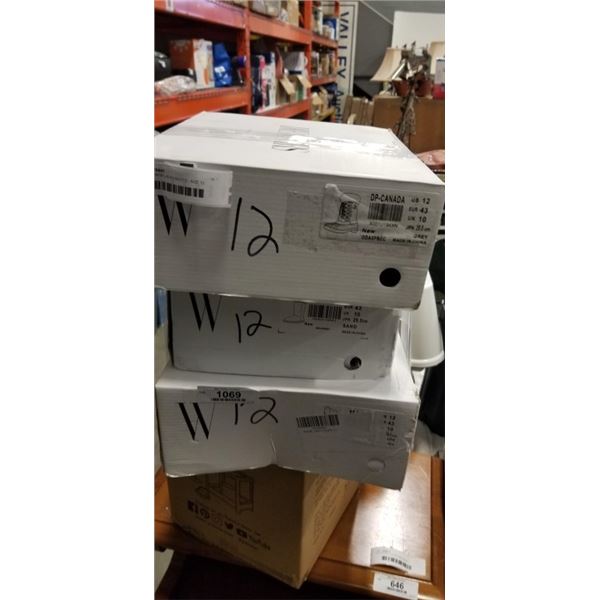 3 PAIRS NEW LADIES BOOTS - SIZE 12
