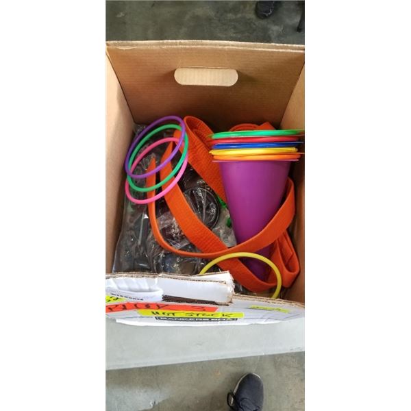 BOX OF BIKE LOCKS, KARATE G BELT AND MORE