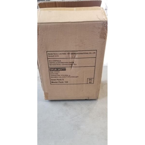 NEW CASE OF DARK PURPLE GIFT RIBBON, 120 ROLLS OF 66FT