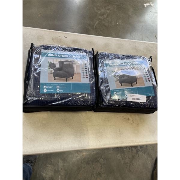 2 NEW BLUE FABRIC CHAIR COVERS