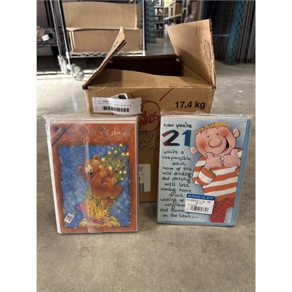 CASE OF NEW VINTAGE CARDS - 216PCS, AGE BIRTHDAY