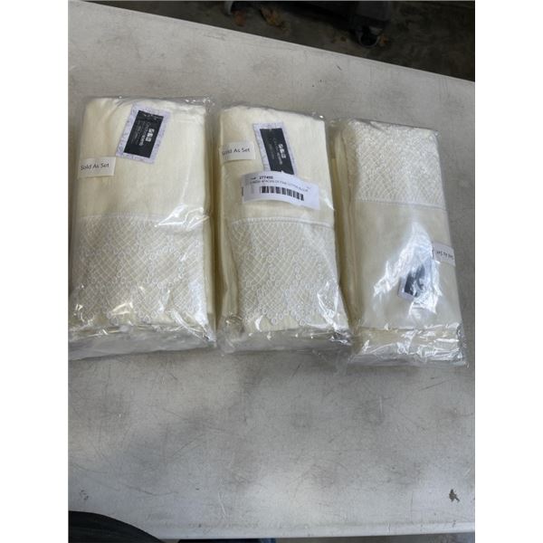 3 NEW 4PACKS OF FINE COTTON VELOUR TOWEL WITH LACE, IVORY