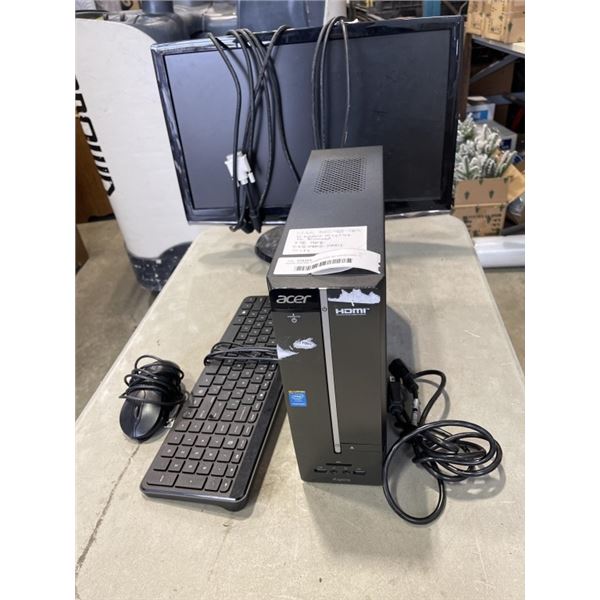 ACER ASPIRE COMPUTER W/ WINDOWS 10 UPDATE, MONITOR, KEYBOARD, AND MOUSE