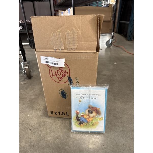 CASE OF NEW VINTAGE CARDS - 408PCS, AUNT AND UNCLE BIRTHDAY