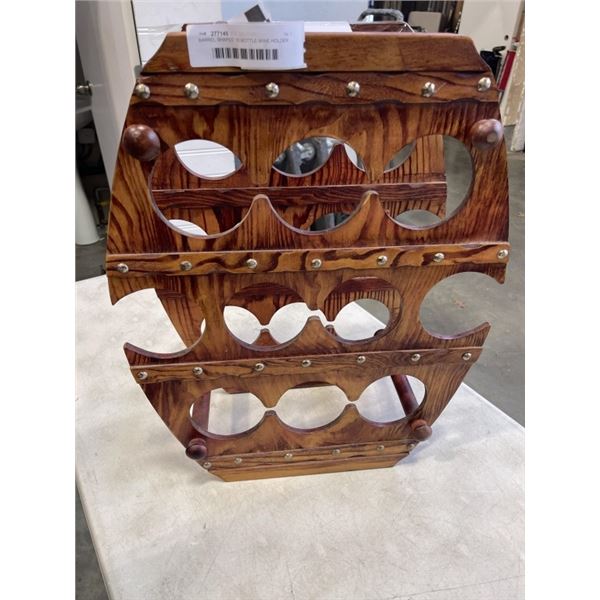 BARREL SHAPED 10 BOTTLE WINE HOLDER