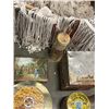 Image 2 : ANTIQUE COLLECTIBLE TINS, MACRAME ITEMS ETC